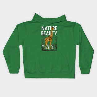 Nature Beauty Giraffe Kids Hoodie